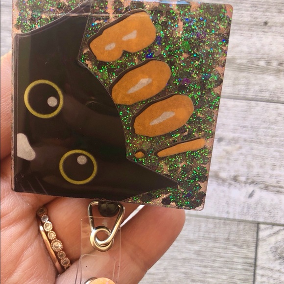 Halloween Black Cat Badge Reel - Picture 2 of 4